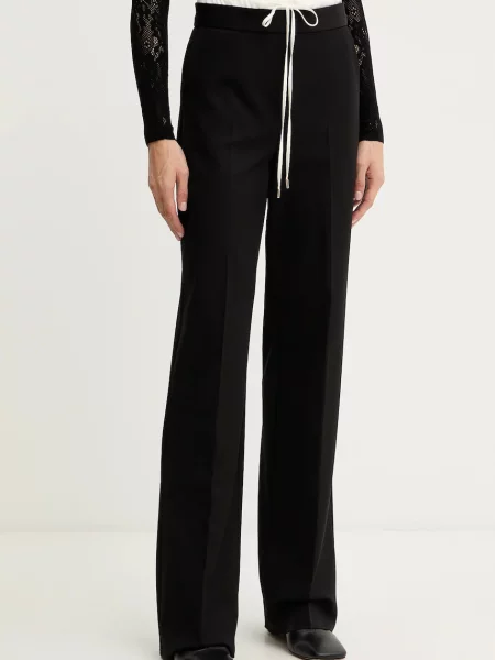 Marella pantaloni Emme by Marella lat high waist negru