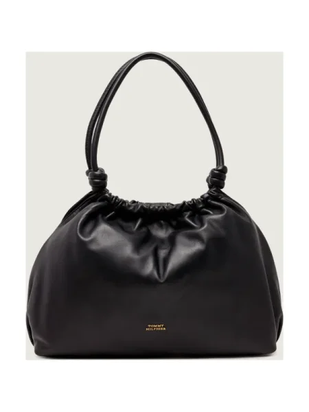 Táska Tommy Hilfiger Th Soft Leather Hobo fekete