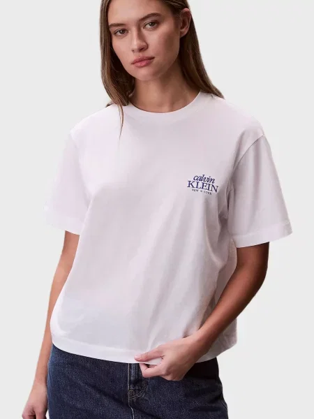 Графічний футболка Calvin Klein Jeans біла
