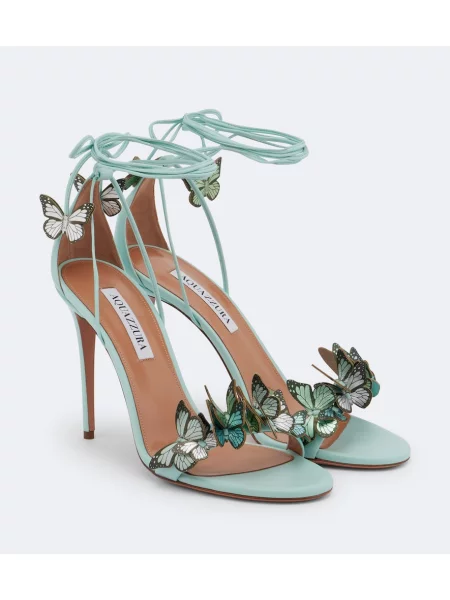 Sandale Aquazzura din piele albastru