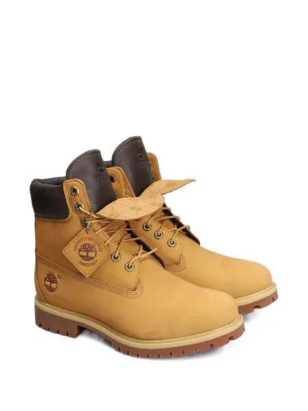 Fűzős csipkés bokacsizma Timberland autogrammal sárga