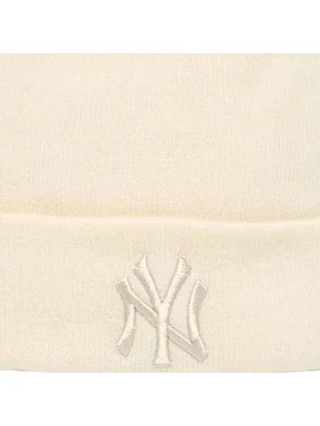 New Era Knit Medium Wmns MLB Metallic Bobble Beanie New York Yankees Light Cream Universal bézs