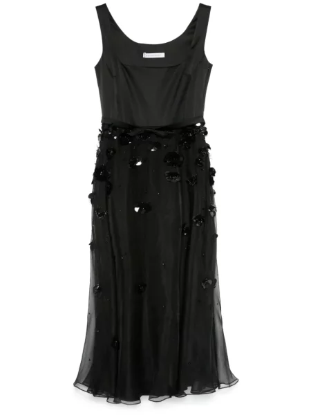 Rochie maxi Viktor & Rolf cu broderie de costum negru