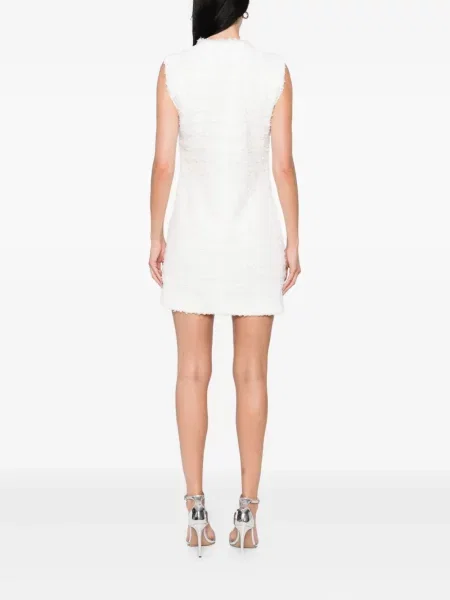 Rochie mini Iro fără mâneci din tweed de costum alb