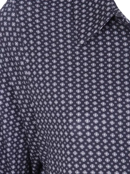 Lung cămașă Why Ci cu imagine cu imprimeu geometric albastru