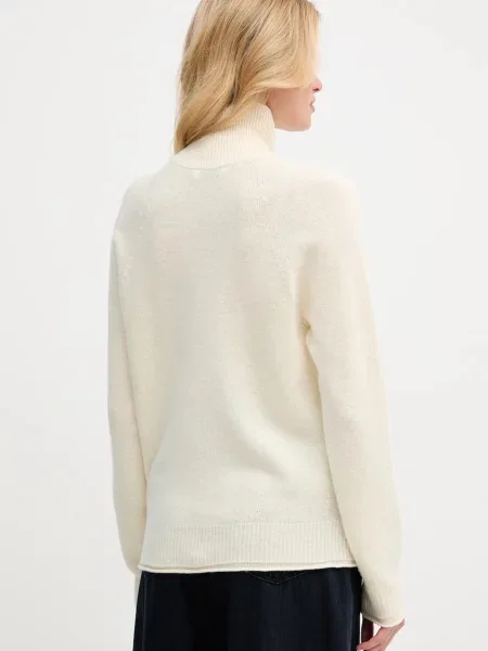 Lacoste gyapjú pulóver bézs