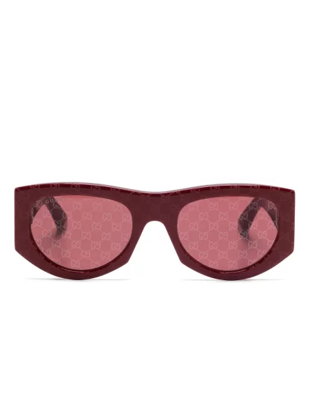 Ochelari de soare Gucci Eyewear cu imprimeu geometric roșu