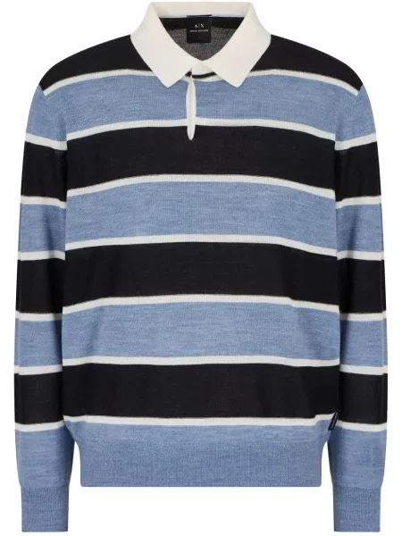 Polo Armani Exchange cu dungi albastru