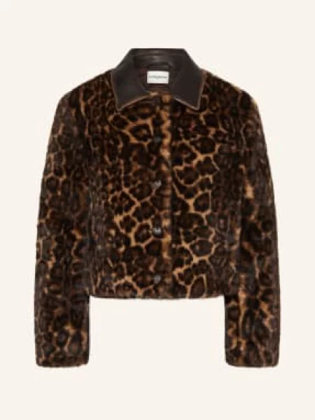 Claudie Pierlot Kurtka Ze Sztucznego Futra beige czarna