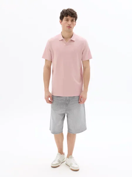 Tricou polo Celio roz