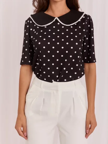 Bluză Italy Moda cu buline negru