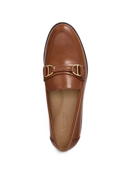 Δερμάτινα loafers Lauren Ralph Lauren με αυτόγραφο καφέ