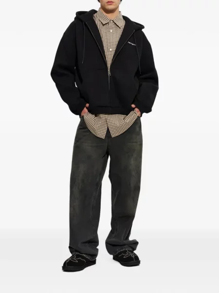 Суичър с качулка Carhartt Wip бродиран черно