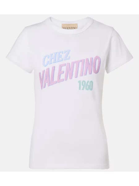 Tricou Valentino din jerseu alb