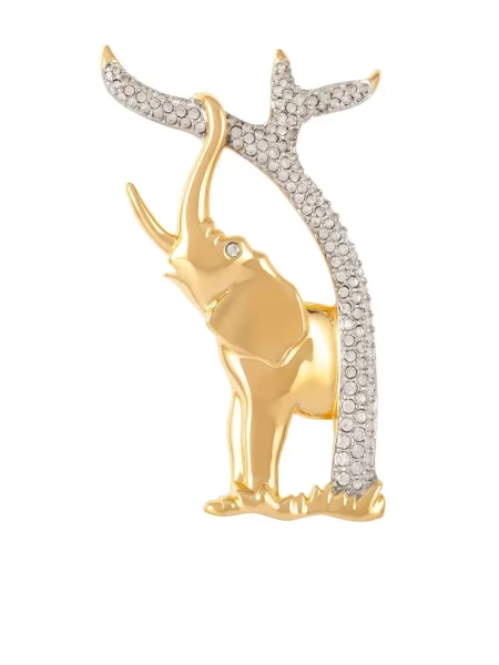 Brosa Swarovski de cristal auriu