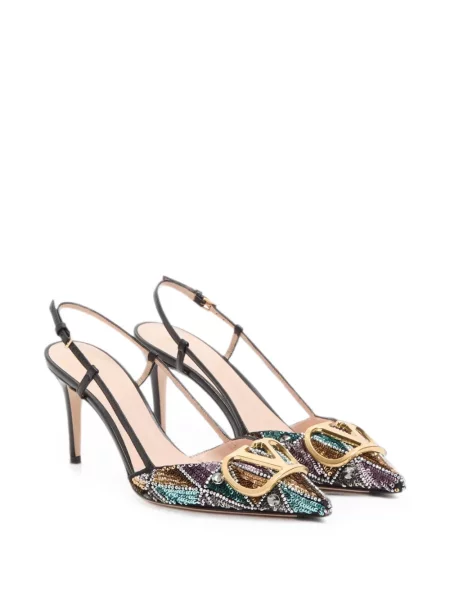 Siuvinėtos bateliai Valentino Garavani slingback juoda