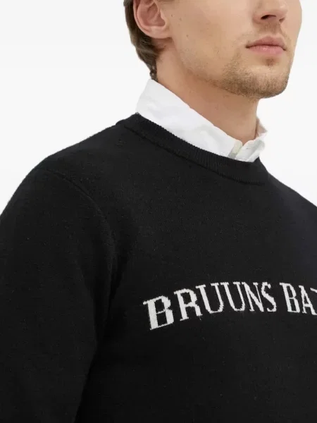 Pulover Bruuns Bazaar cu decolteu rotund negru