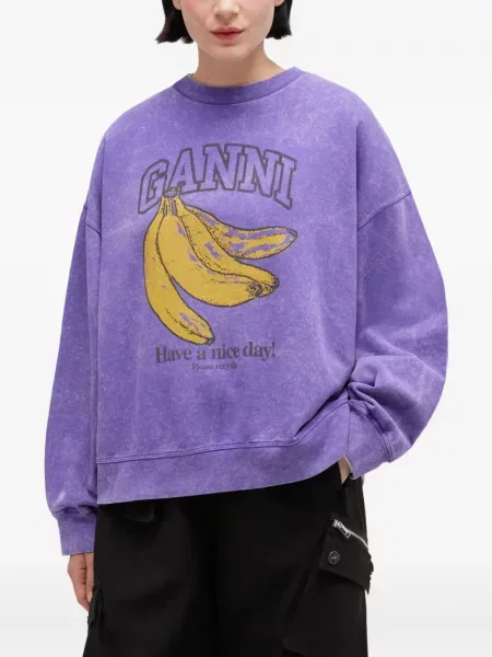 Hanorac Ganni cu imagine violet