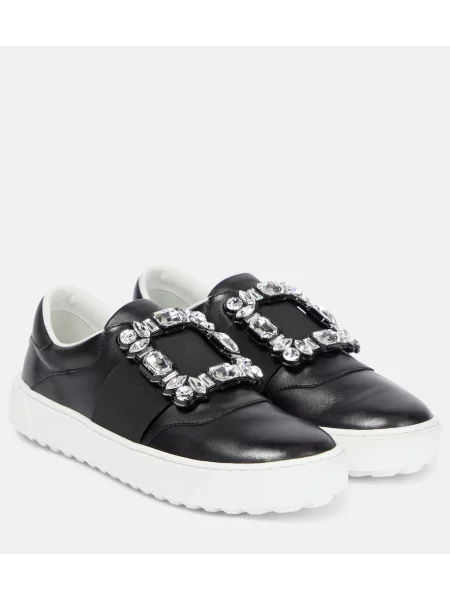 Kožené tenisky Roger Vivier černé