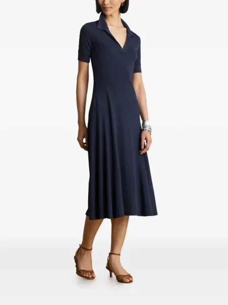 Rochie midi Lauren Ralph Lauren tricotate albastru