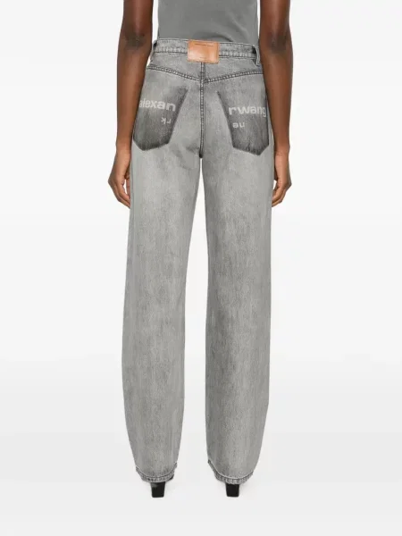 Blugi cu picior larg Alexander Wang cu imagine gri