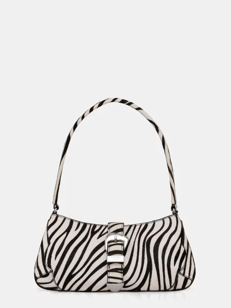 Geantă Tommy Jeans Tjw Cool Zebra Shoulder Bag Alb bej