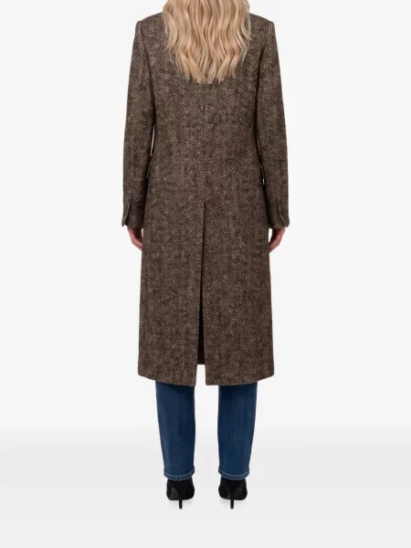 Palton Tagliatore din tweed maro