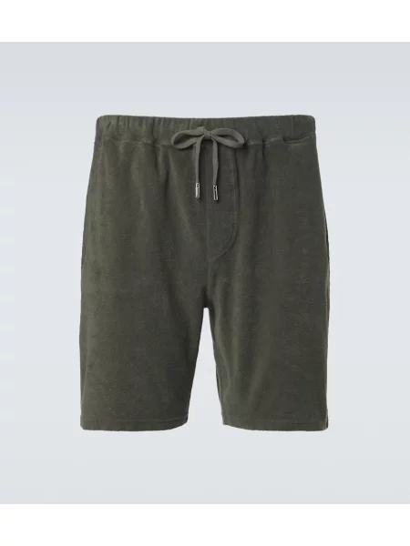 Pantaloni scurți Fedeli din material terry verde