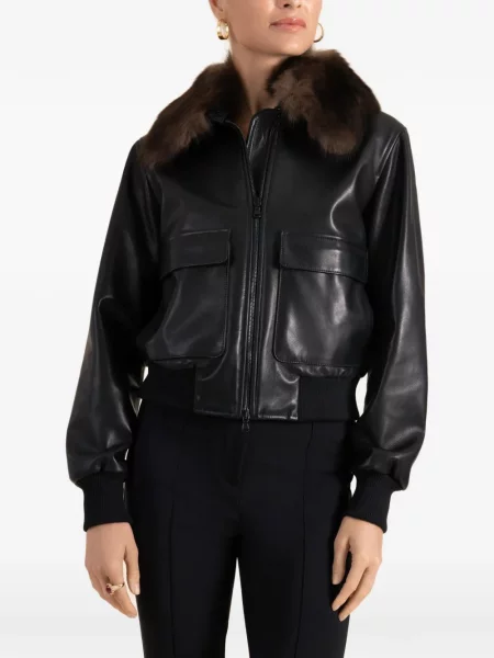 Gulerat geanta de piele Susan Bender negru