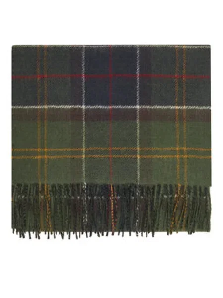 Barbour Gyapjú sál Dramside Reversible zöld