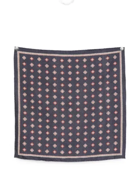 Cravată Brunello Cucinelli cu imagine cu imprimeu geometric albastru