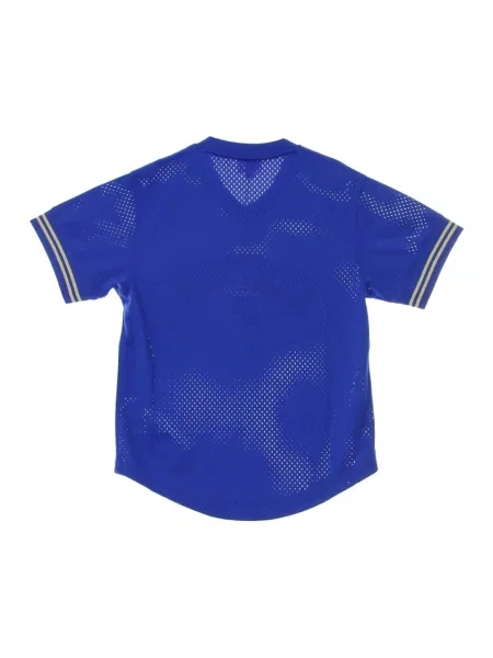 Koszulka sportowa Mitchell & Ness z kołnierzem niebieska