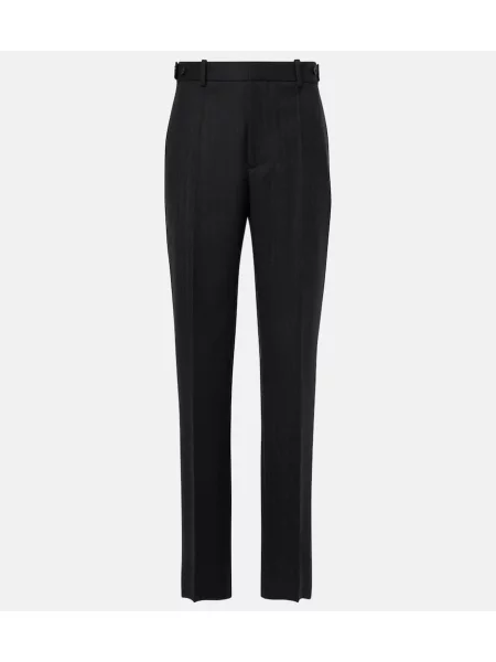 Pantaloni Bottega Veneta de lână negru