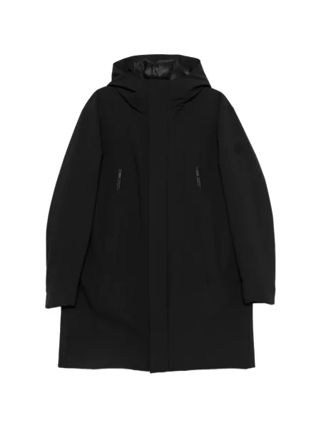 Geacă parka Moncler cu glugă cu autograf negru