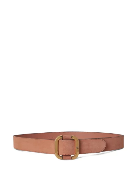 Cu centură curea Lauren Ralph Lauren din piele de căprioară cu cataramă roz