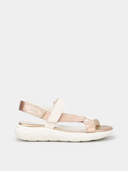 Замшевые босоножки Geox бежевые