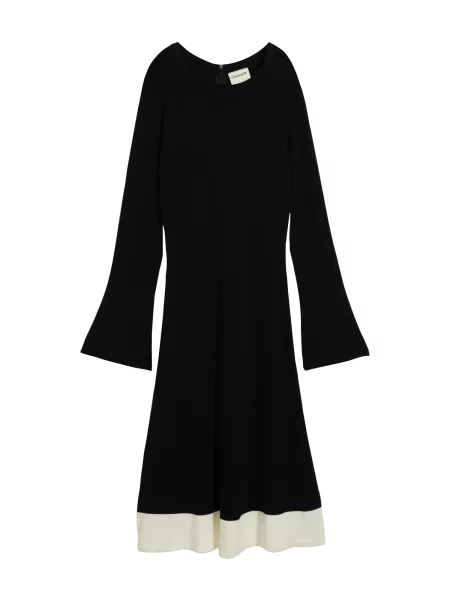 Bonprix Rochie tricotat crem negru