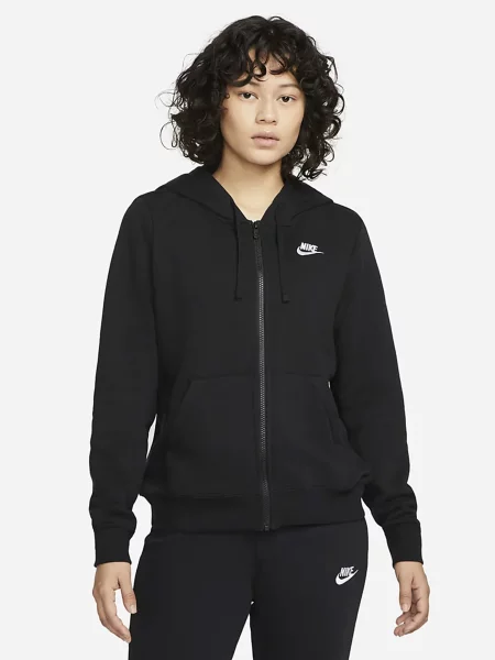Кофта спортивна NIKE Sportswear Club Fleece поліестер/бавовна чорний