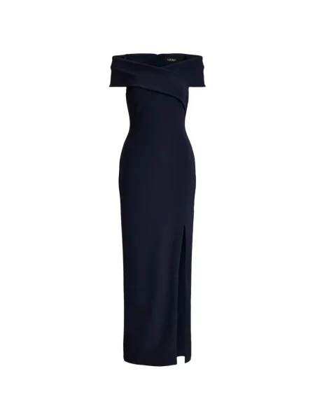 Rochie maxi Lauren Ralph Lauren cu umerii deschiși albastru