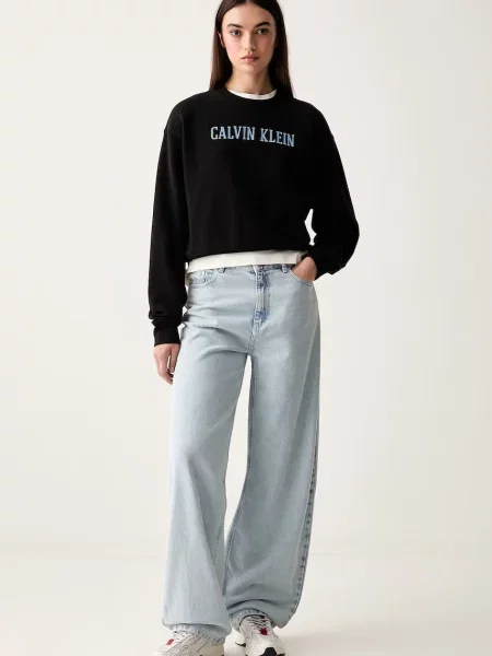 Calvin Klein Jeans mikina dámska s bavlnou čierna