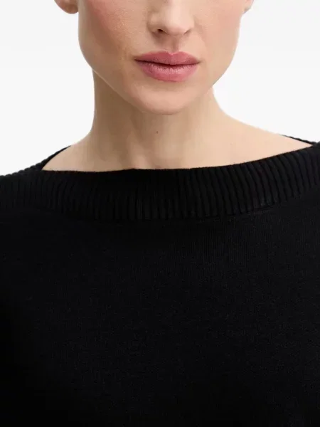 Pulover Benetton cu decolteu barcă negru