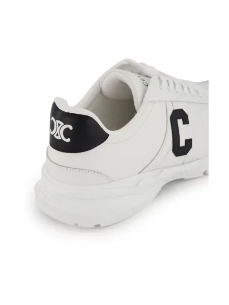 Sneakersy Céline sznurowane skórzane białe