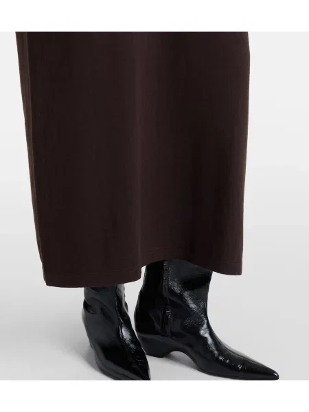 Rochie maxi Extreme Cashmere din cașmir maro
