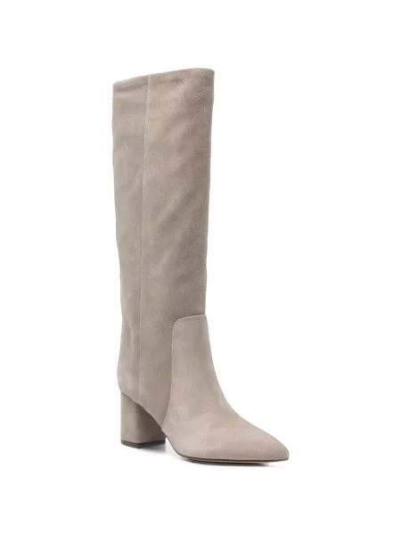 Botine Twinset din piele de căprioară gri