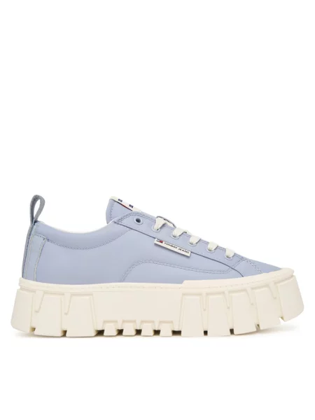 Sneakersy o niskim kroju z materiału skóropodobnego model FLATFORM CHUNKY SNEAK' Tommy Jeans niebieskie