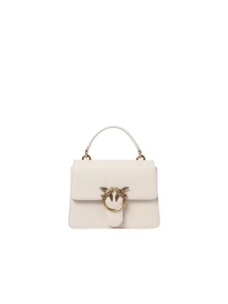 Torebka crossbody Pinko skórzana beżowa