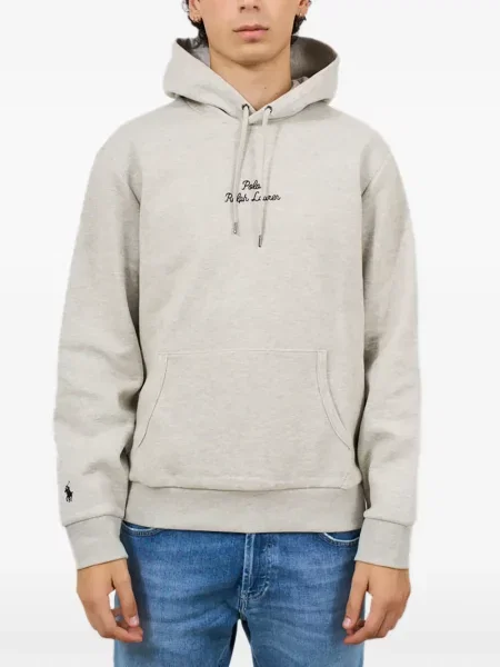 Hanorac cu glugă Polo Ralph Lauren cu broderie gri