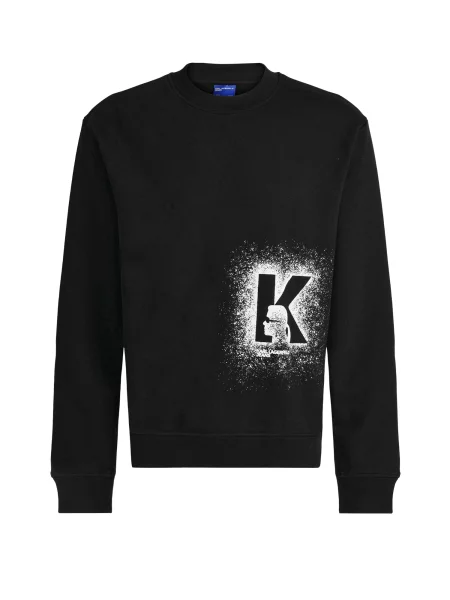KARL LAGERFELD JEANS Bluză de molton / alb negru