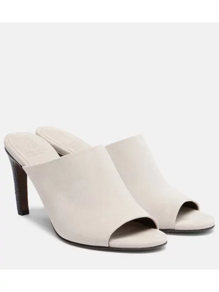 Mules Brunello Cucinelli iz semiša siva