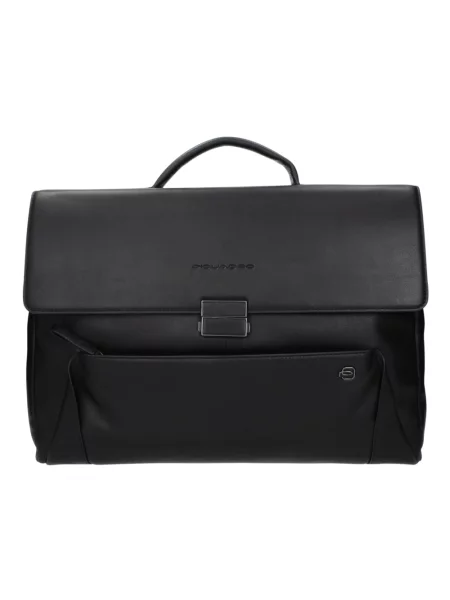 Torba na laptopa Piquadro biznesowa skórzana czarna
